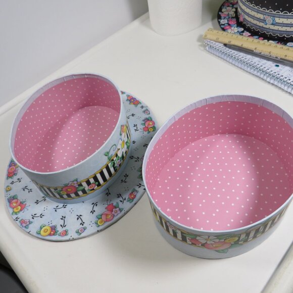 Mary Engelbreit Hat Gift Box Floral Blue & Pink - Picture 5 of 8